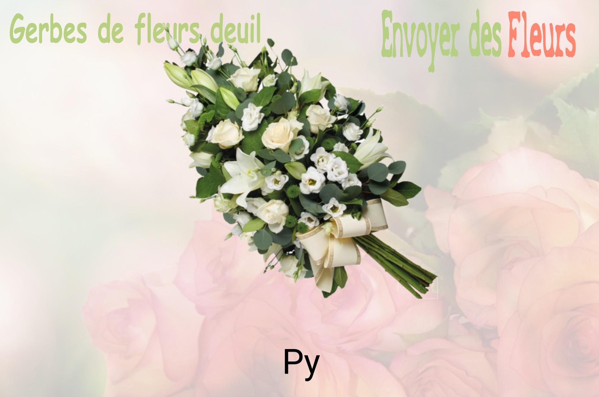 Gerbe de fleurs de deuil livrée à Py